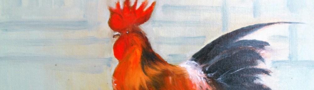 Hahn Ölbild 23 x 30 cm